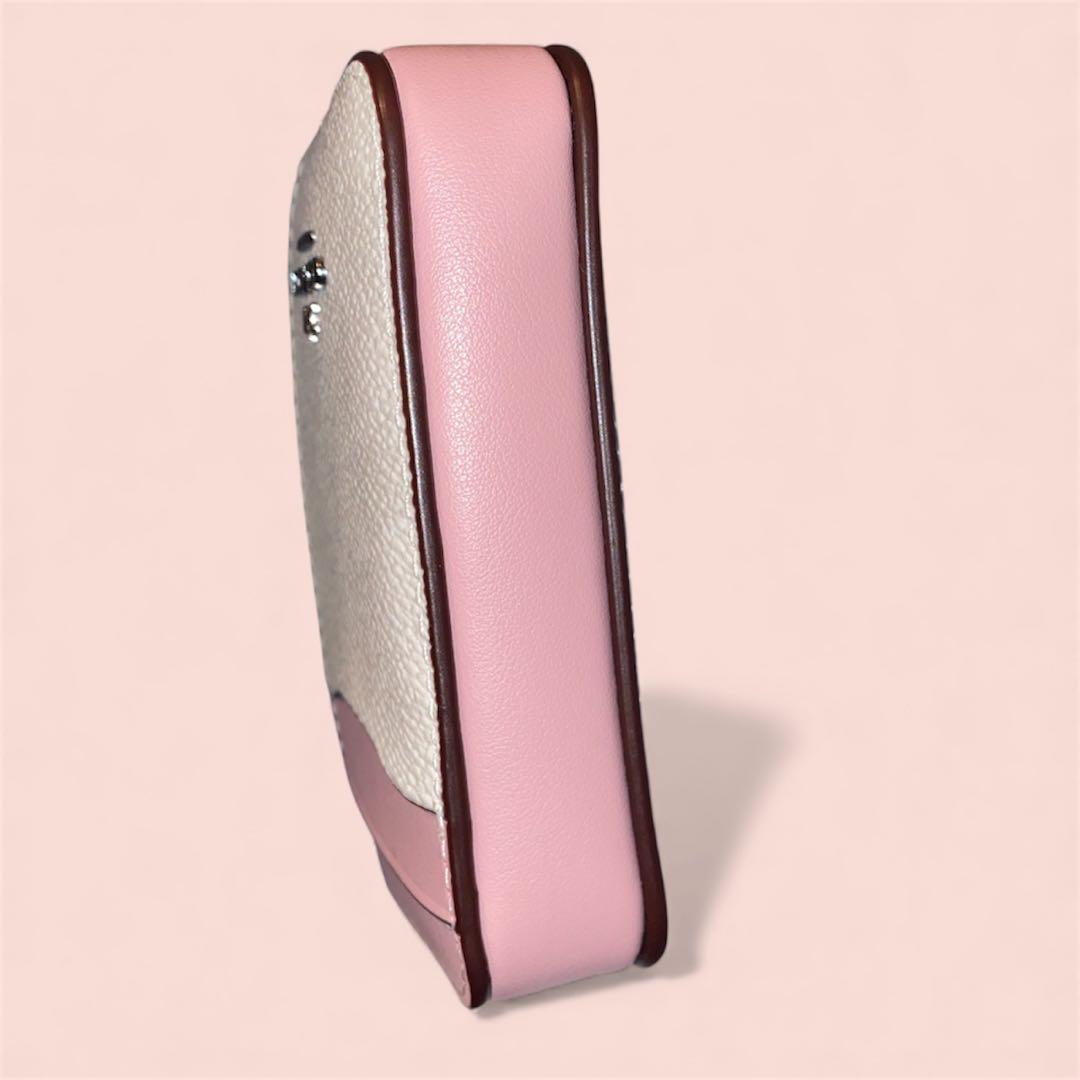 【新品】 COACH コーチ ケース カードケース 定期入れ 白 ピンク