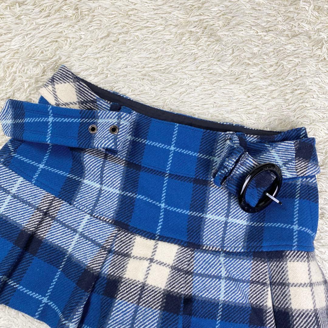 【美品】バーバリーブルーレーベル キュロットパンツ ノバチェック 38 ブルー