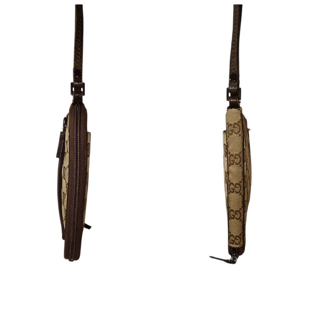 美品 正規品 グッチ ショルダーバッグ GGキャンバス スマホショルダー 肩掛け
