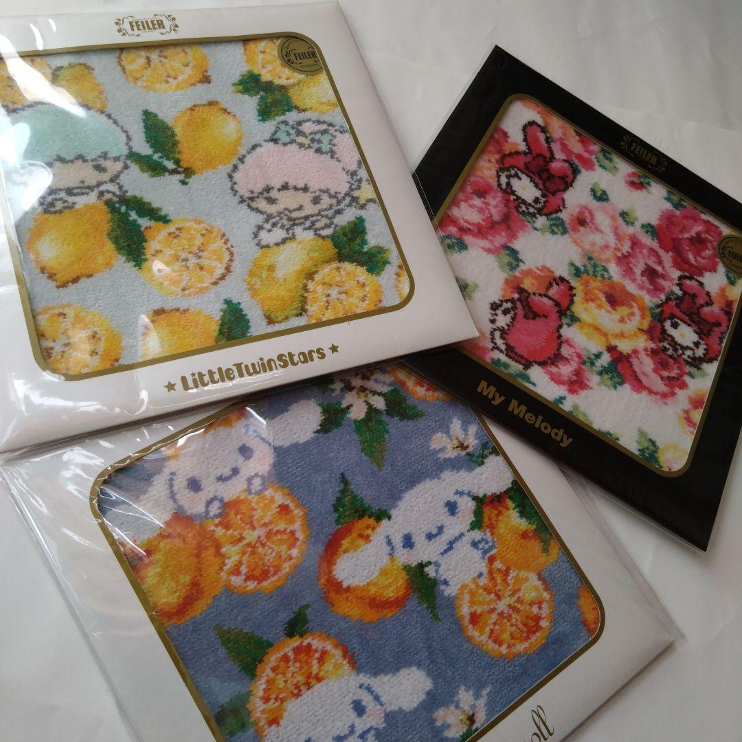 FEILER　フェイラー　ハンカチ　サンリオキャラクターズ　3枚組　ケース傷あり