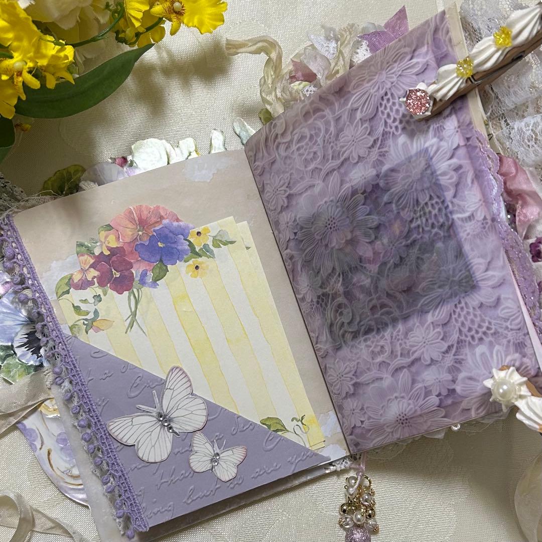 薔薇とレースのジャンクジャーナル・雑記帳　パンジー　For Ynu