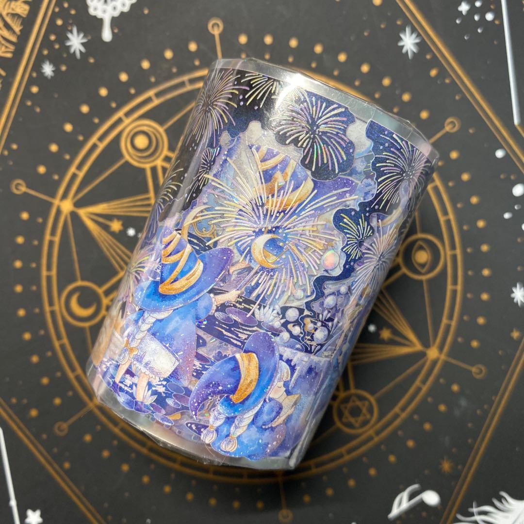 C1】海外 10m巻 貝殻光マスキングテープ 人物系/背景系/装飾系