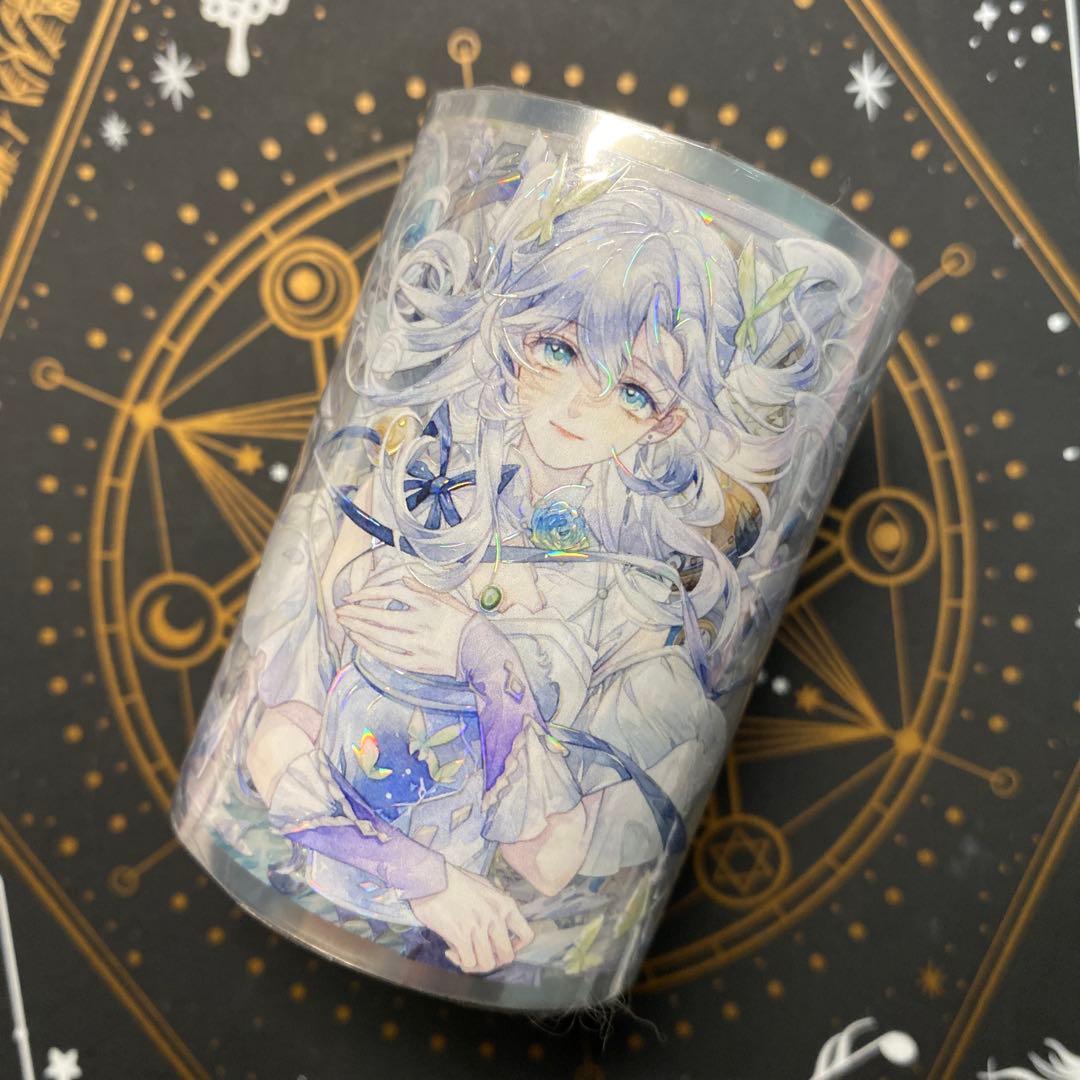 C1】海外 10m巻 貝殻光マスキングテープ 人物系/背景系/装飾系