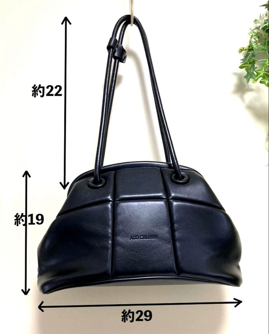 ADD CULUMN　アドカラム　パフブロッキング　がま口　ショルダーバッグ　黒
