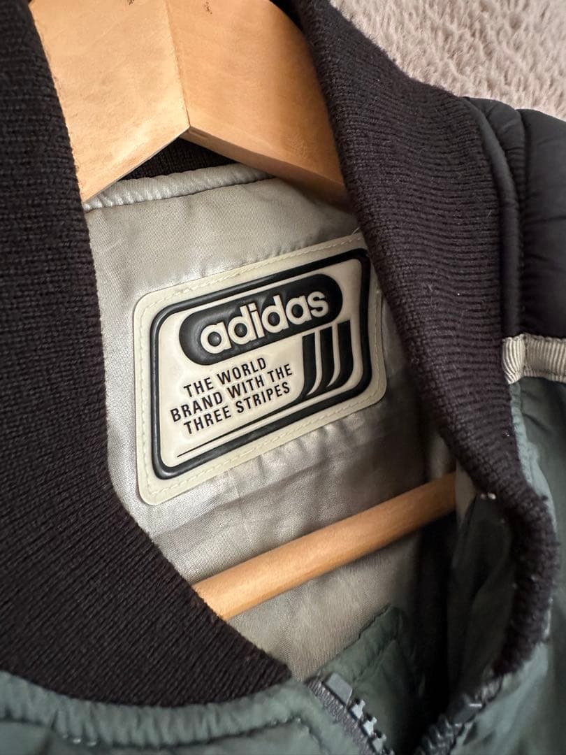 80s adidas ミリタリー ボンバー ジャケット レーシング カーキ - メルカリ