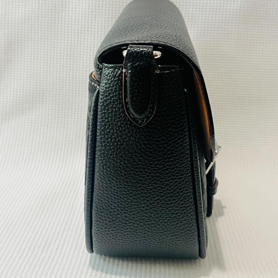 COACH シグネチャー デニム ブラック 黒 アメリア コーチ サドルバッグ