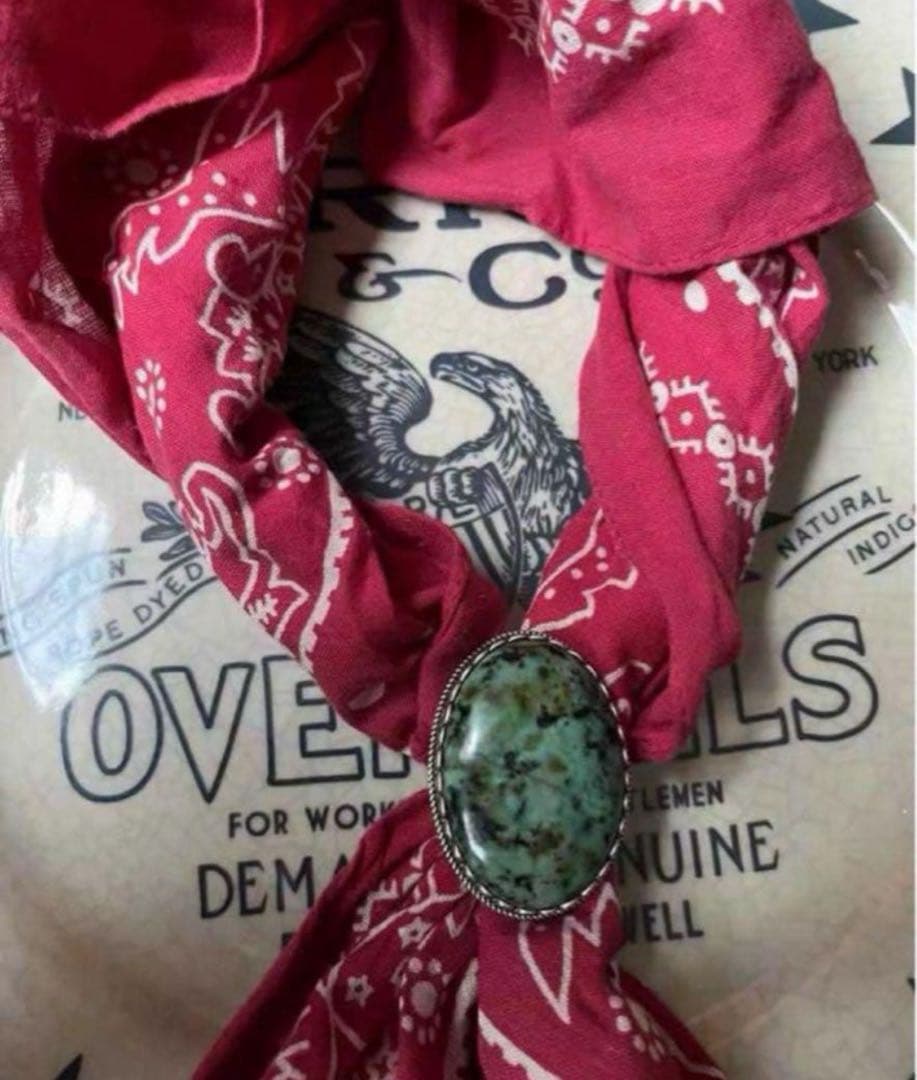 rrl ダブルアールエル　ターコイズ　スカーフリング バンダナスライダー