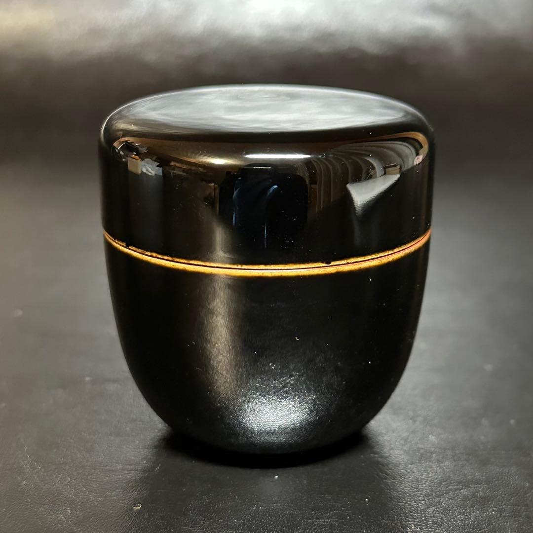 ☆茶道具！お多福蒔絵 中棗！『中村 湖彩』作！共箱/共布！☆