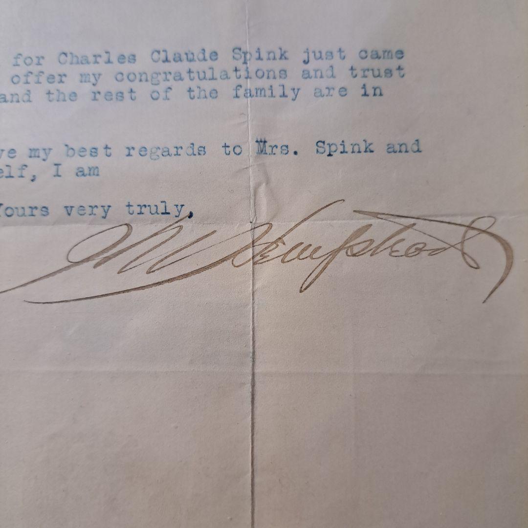 直筆サイン NYジャイアンツ・オーナー 1916年手紙 MLB 歴史