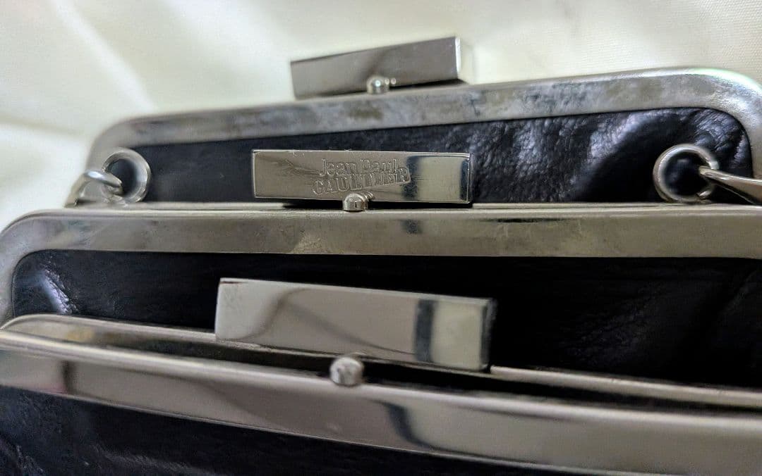 JeanPaul GAULTIER レザー３連クラッチ チェーンショルダーバッグ