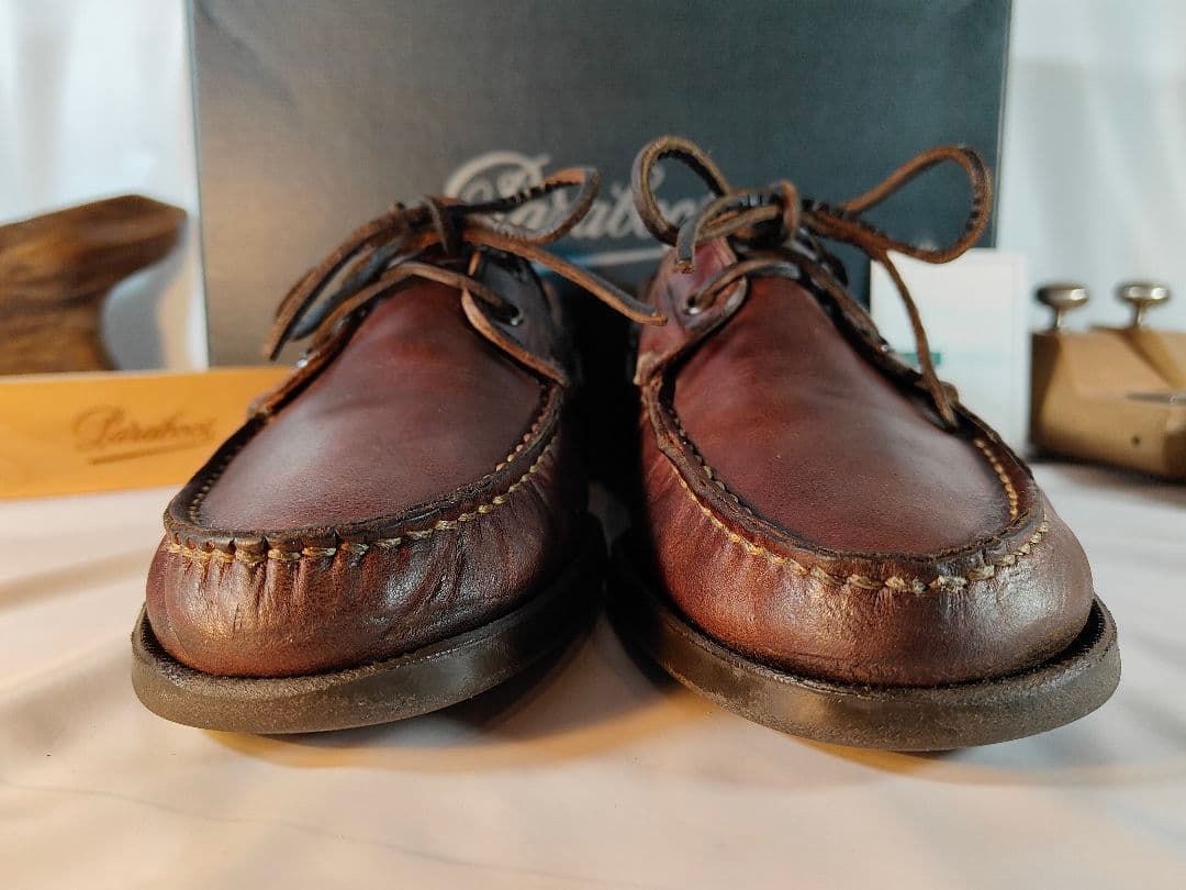 【Vintage】PARABOOT　正規品　高級革靴　本革デッキシューズ　バース