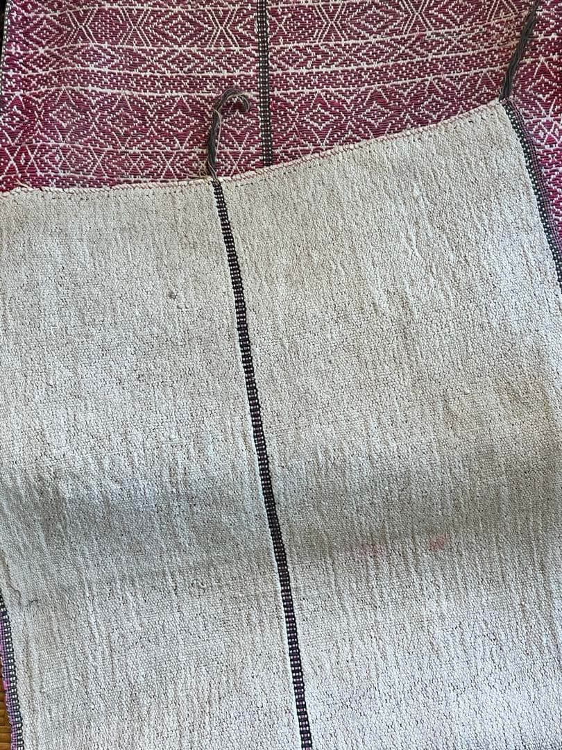 ミャンマー(旧ビルマ) チン族 片面縫い取り織り 肩掛け布 ②