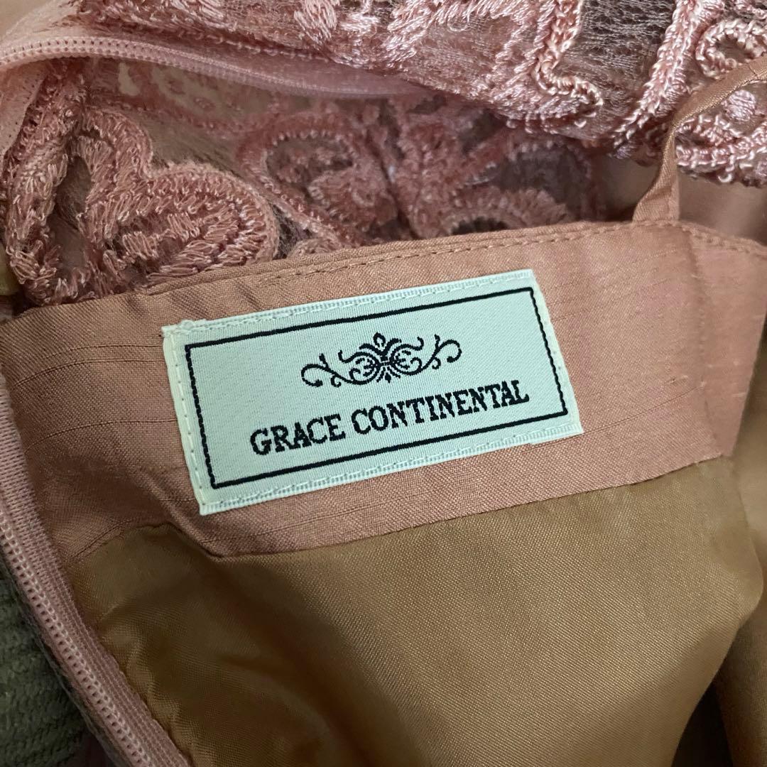 グレースコンチネンタル　コード刺繍ワイドサロペット　サイズ38 くすみピンク美品