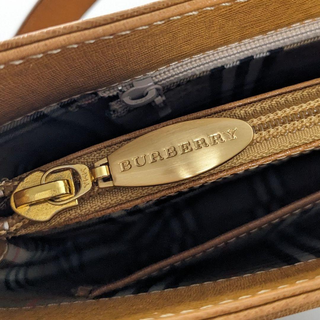 美品　バーバリー　ワンショルダーバッグ　ノバチェック　サフィアーノレザー　肩掛け