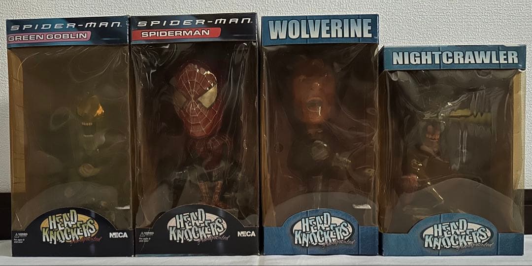 MARVEL NECA ボブルヘッド スパイダーマン、X-MEN 4体セット - メルカリ