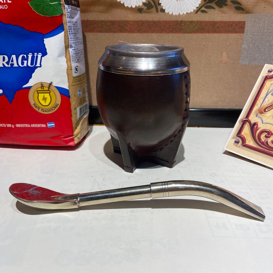 マテ壺・ボンビージャ・マテ茶3 点セット