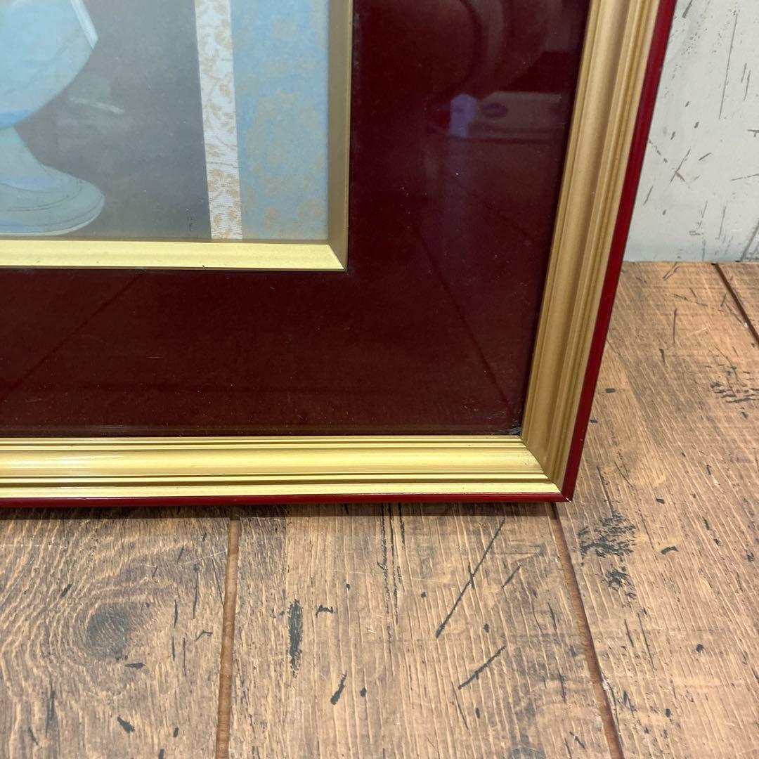 昭和レトロ 上村松園 芸妓 序の舞 リトグラフ 日本画 絵画 額縁 額装 美術