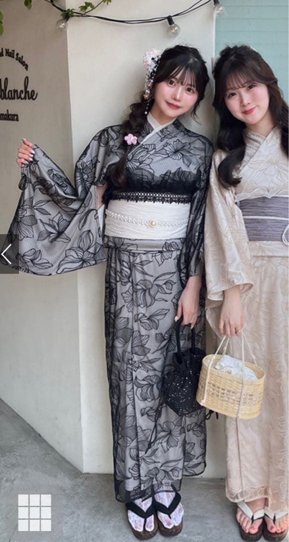 GRL 2Wayチュール花柄セパレート浴衣 tu1512 帯飾り レース