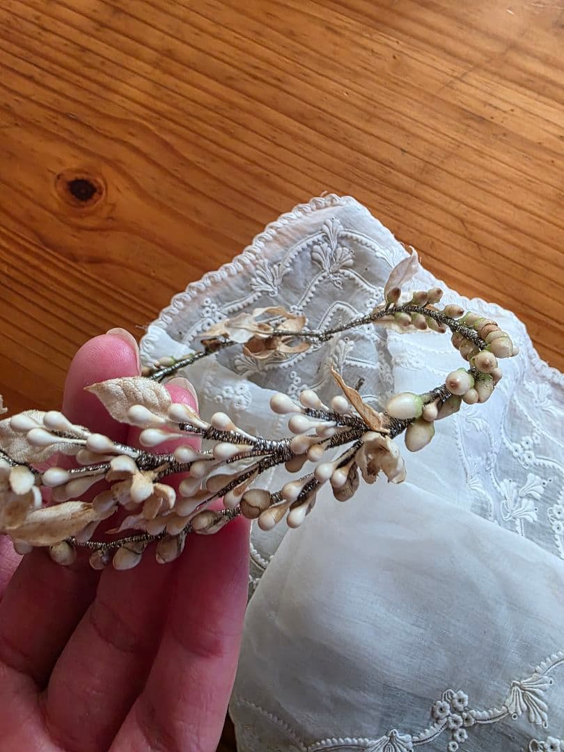 フランスアンティーク ワックスフラワー ティアラ マリアージュ