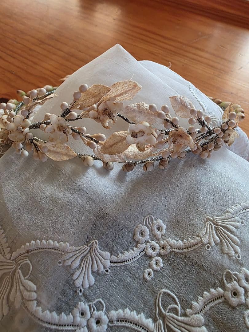 フランスアンティーク ワックスフラワー ティアラ マリアージュ