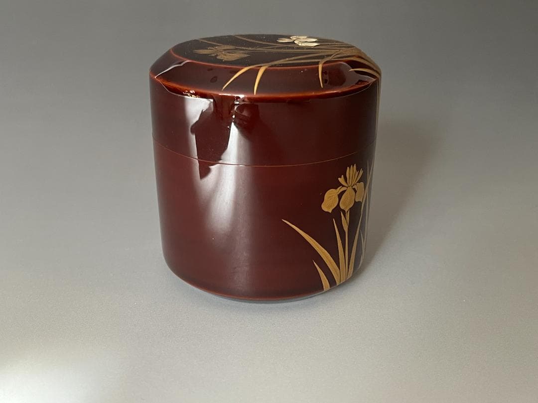 堀内宗完書付 菖蒲蒔絵 雪吹 宗尹作 茶道具 薄茶器 表千家