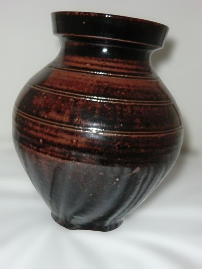 立杭焼 市野弘之 天目壺 木箱入り