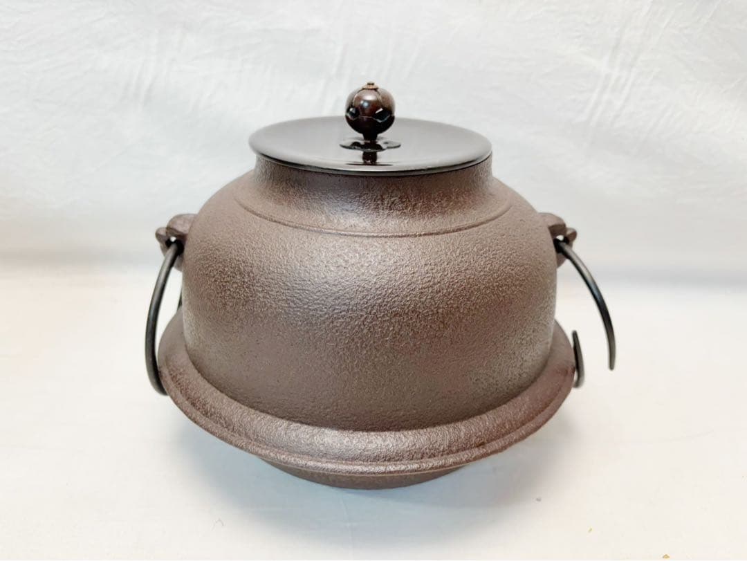 未使用 茶道具 釜師 佐藤浄清造 唐銅朝鮮風炉釜 真形釜