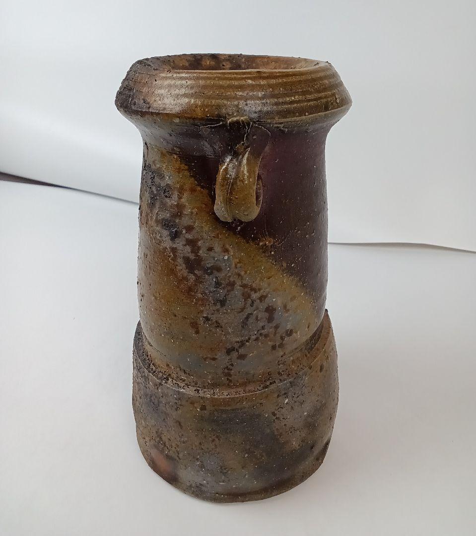 備前焼 耳付花入 花器 花瓶【人間国宝 伊勢崎淳】茶道 華道 美術品 工芸