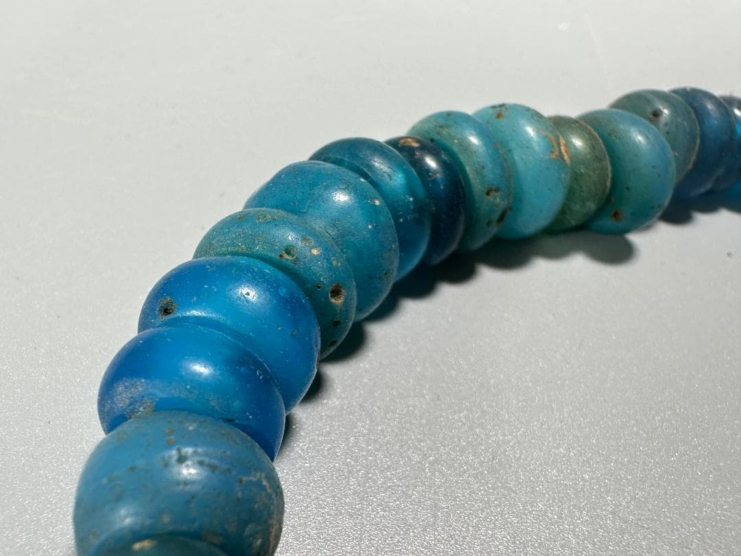 アイヌ美術 タマサイ 首飾り 念珠 アイヌ 時代品 とんぼ玉 ガラス玉