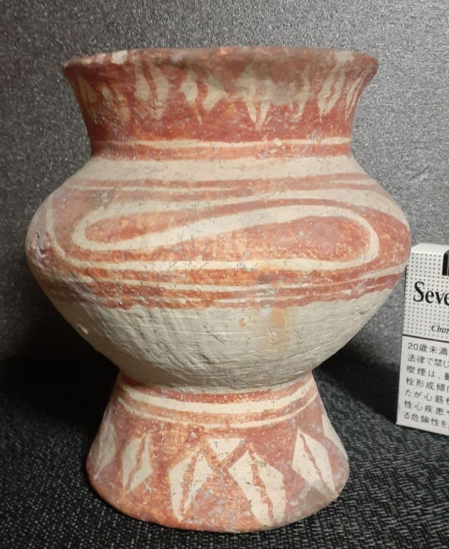 東南アジア古窯 タイ古窯 紀元前【バンチェン土器】彩色彩文 螺旋状