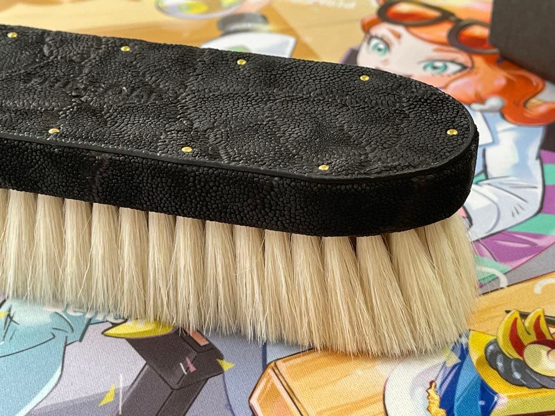 【新品】THE SOLE 山羊毛 象革 洋服ブラシ ブラック