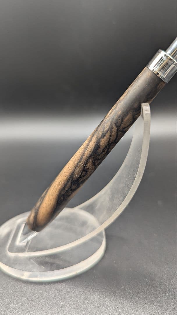 364ペン工房翌檜 極上 黒柿孔雀杢 木軸シャーペン ボールペン