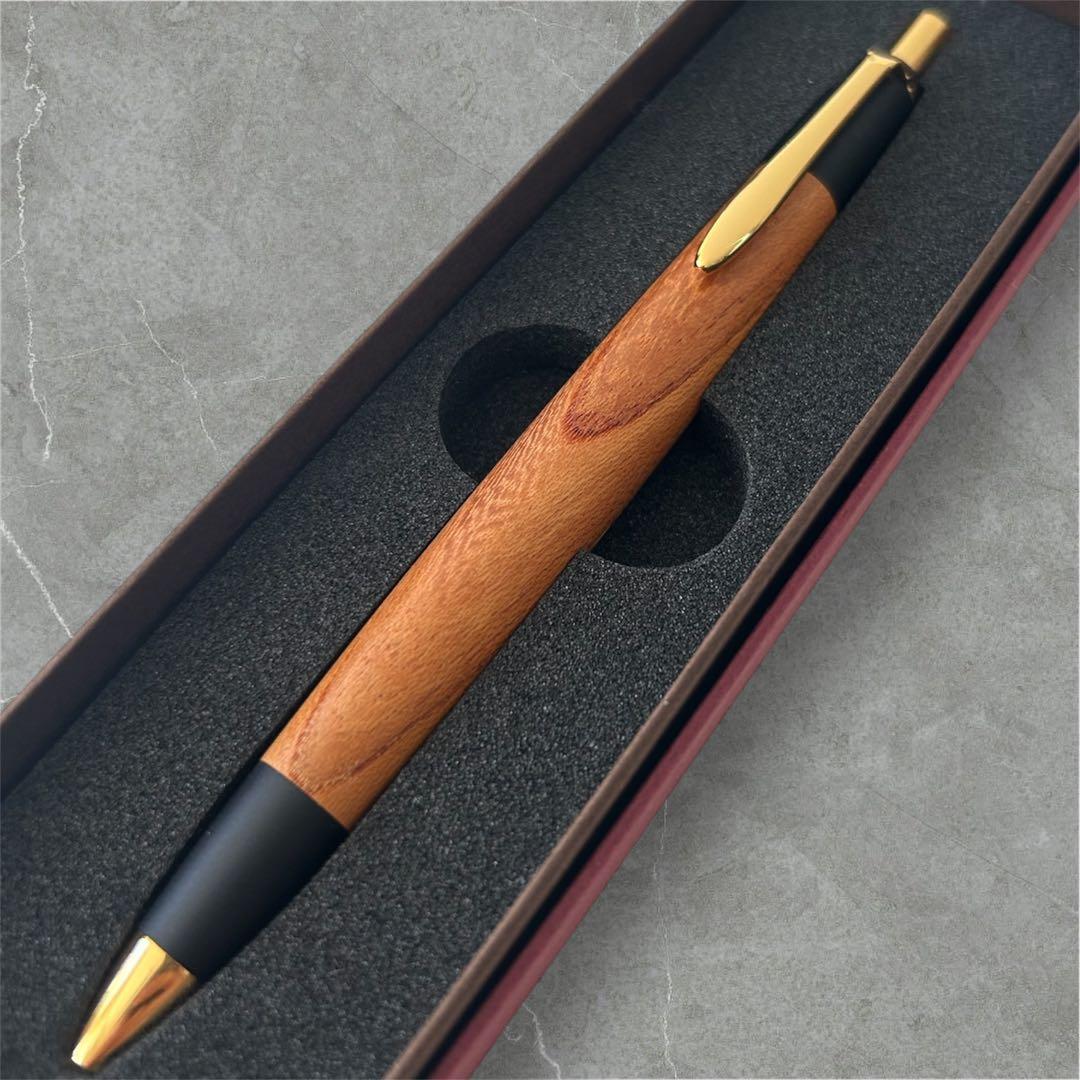 ボナンペン 欅 木軸シャープペンシル 真鍮金具 蜜蝋仕上げ 野原工芸似
