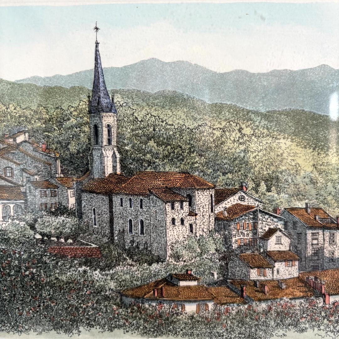 織田義郎「Provence II」エッチング版画 79/250 額装 サイン入り