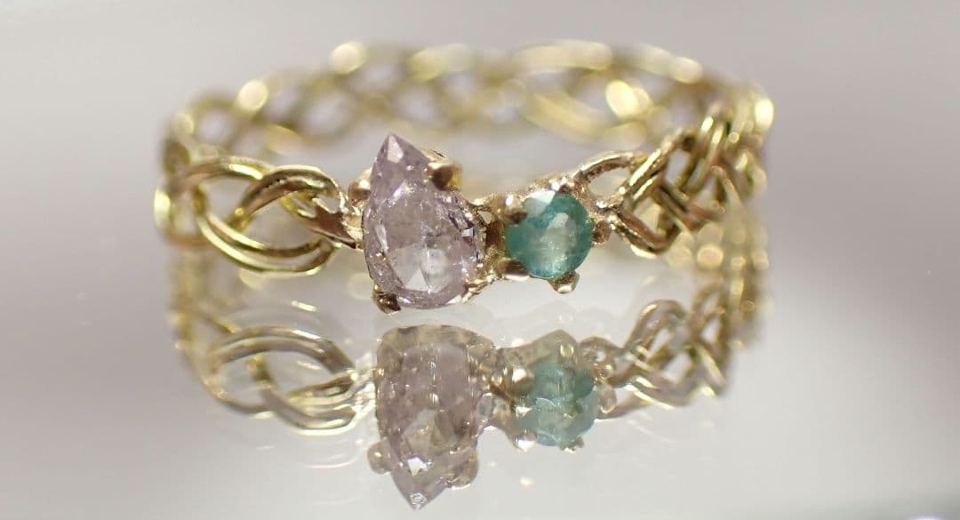 美しいリングさん☆ピンクダイヤモンド&バターリャパライバトルマリン