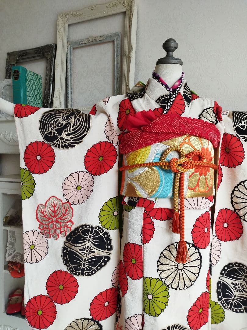 専用です☆大正浪漫アンティーク個性的着物とカラフル帯セット