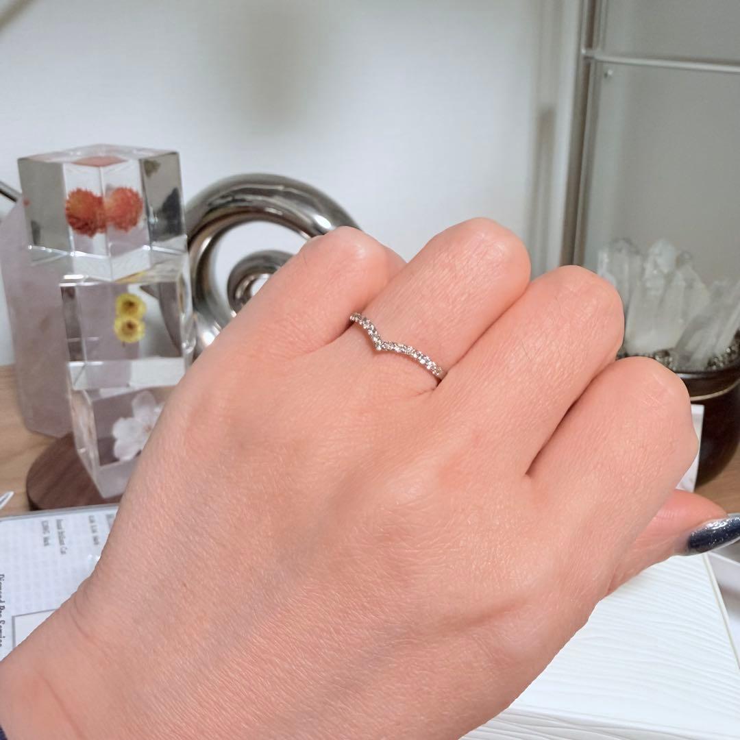 新品同様！ V字 ダイヤモンドリング D0.20ct Pt900
