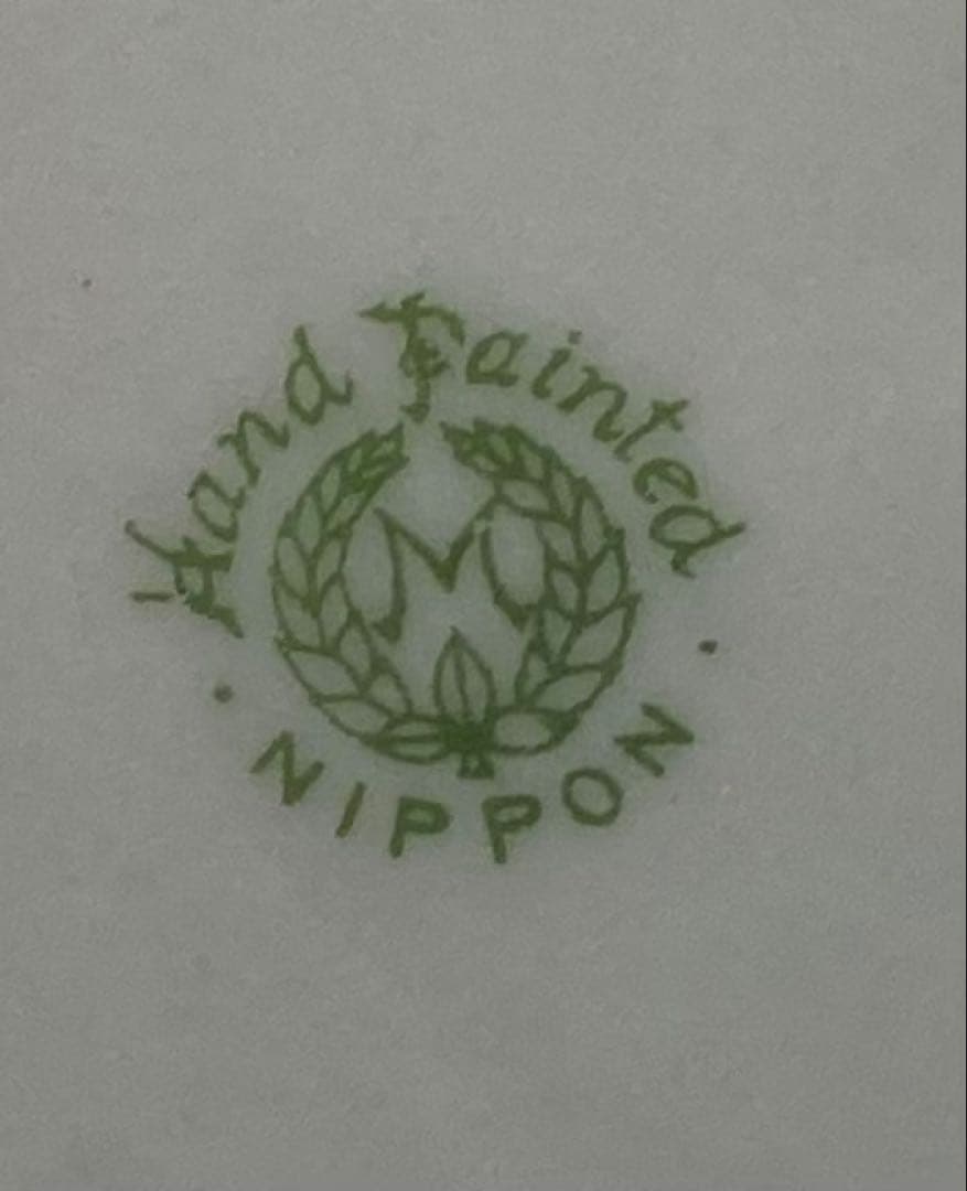 B411s「花のある風景図 花生」オールドノリタケハンドペインティング