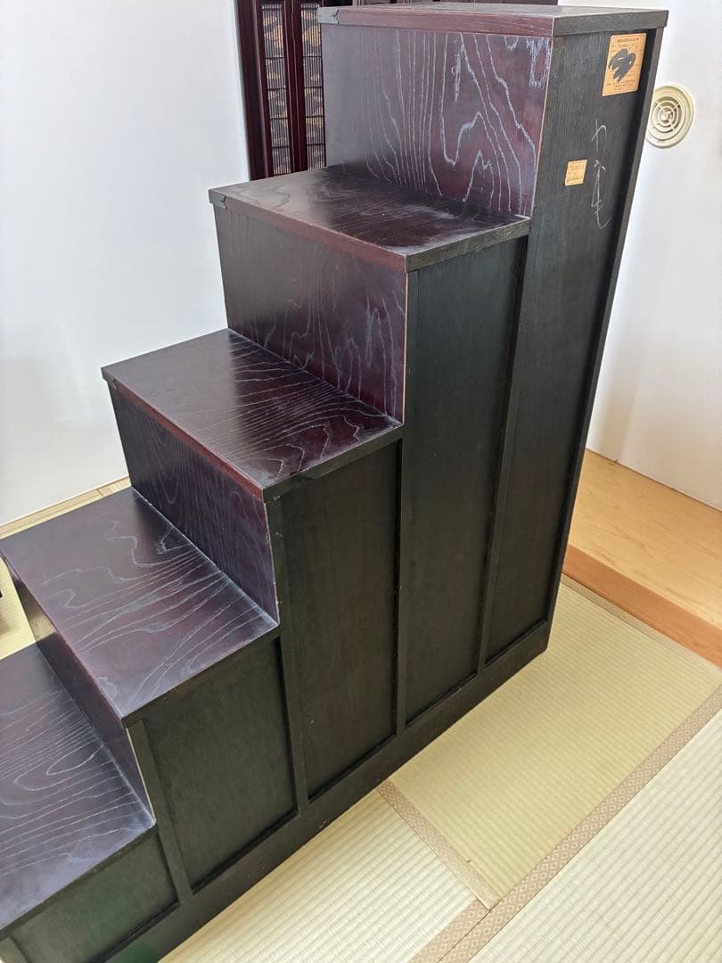 木製階段型箪笥 ダークブラウン