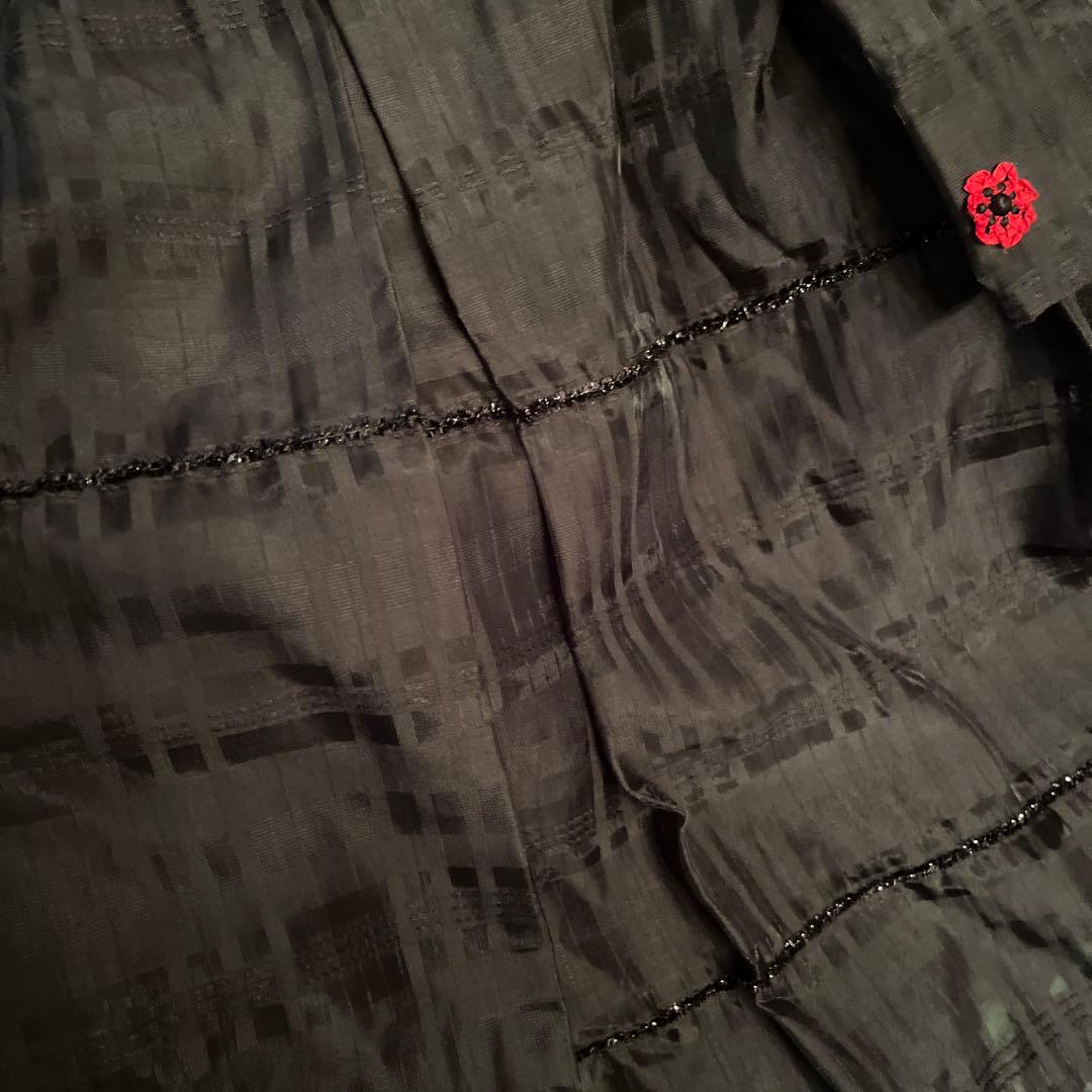 MUVEIL 花モチーフポロシャツ ブラック　36