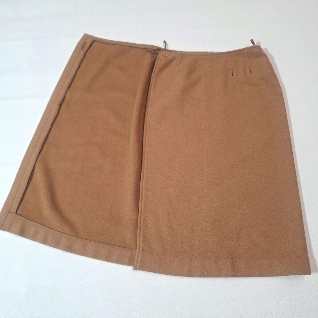 HERMES　マルジェラ期　キャメルヘア　アピベルト 【羊革】　巻きスカート