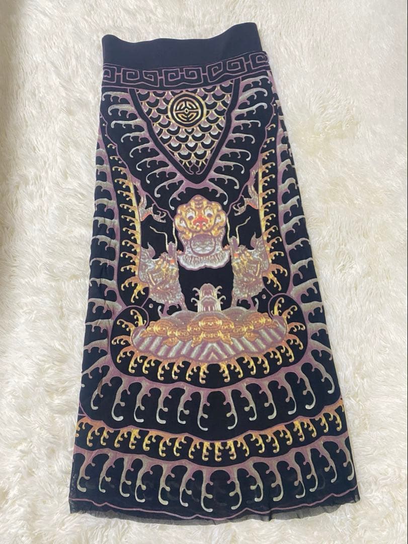 【ヴィヴィアンタム】希少　曼荼羅　ドラゴン　パワーネット　ロングスカート　総柄