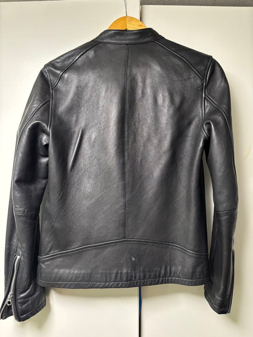 HARE ブラックレザーシングルライダースジャケット M