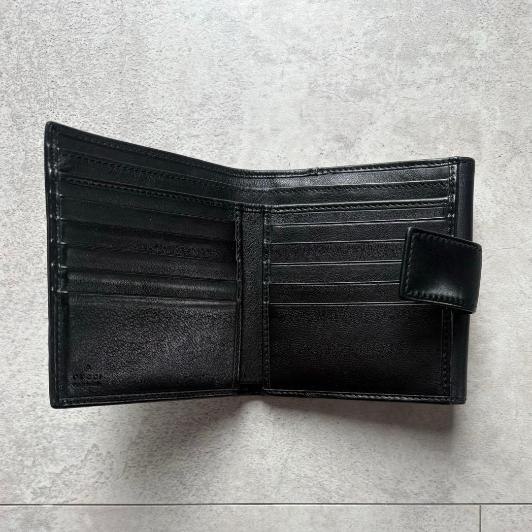 GUCCI グッチ　GGマーモント　二つ折り財布　ブラック