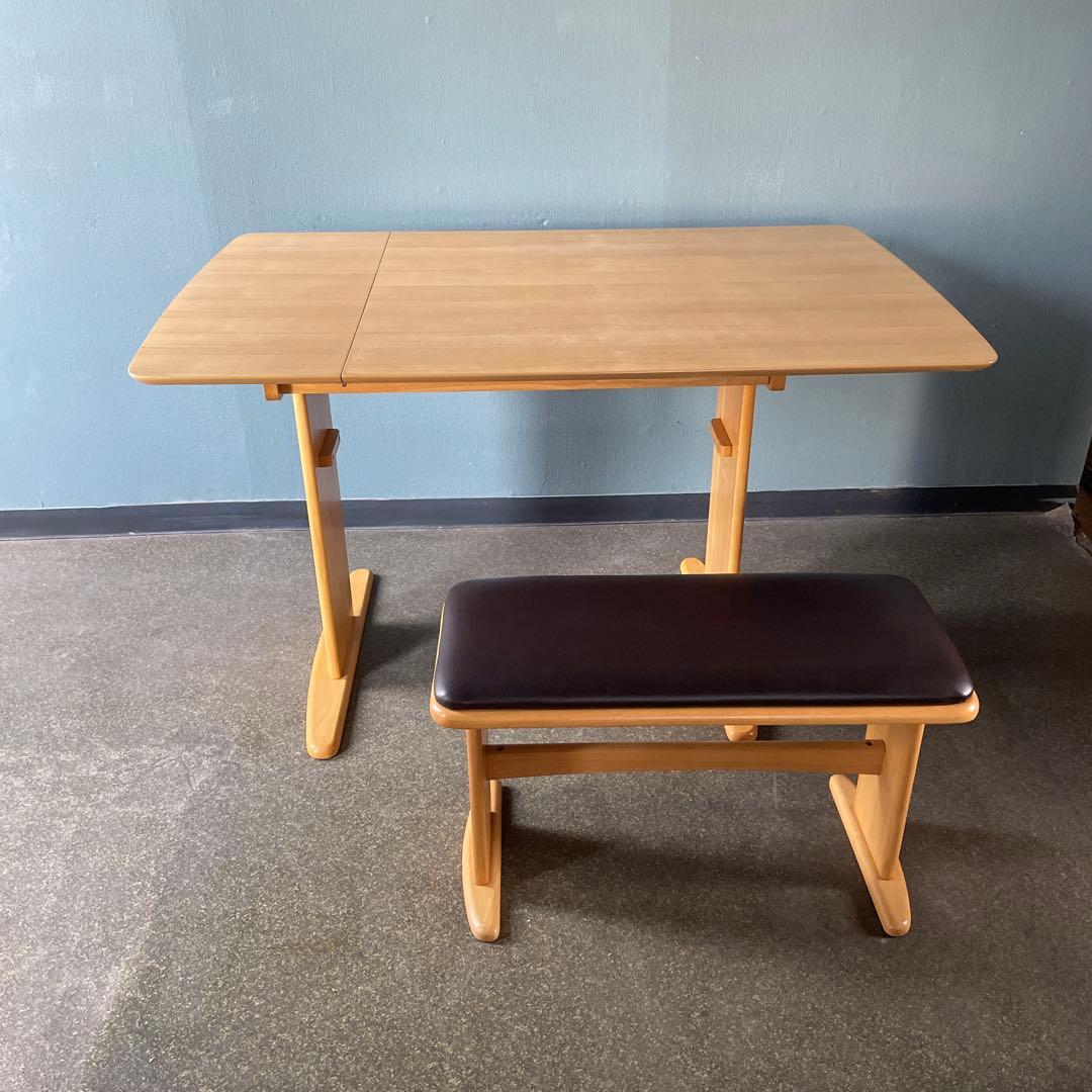 タマリビング　伸長式ダイニングテーブル　ベンチセット