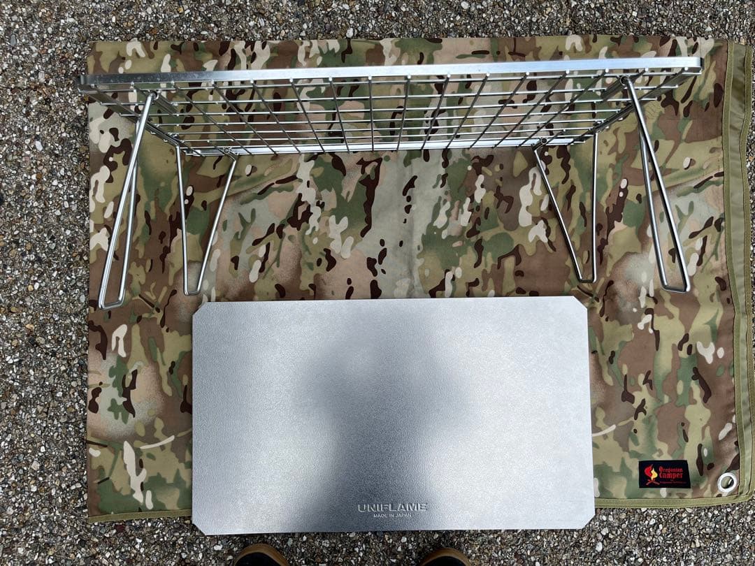 廃盤】ユニフレーム フィールドラック シルバー 天板付き UNIFLAME