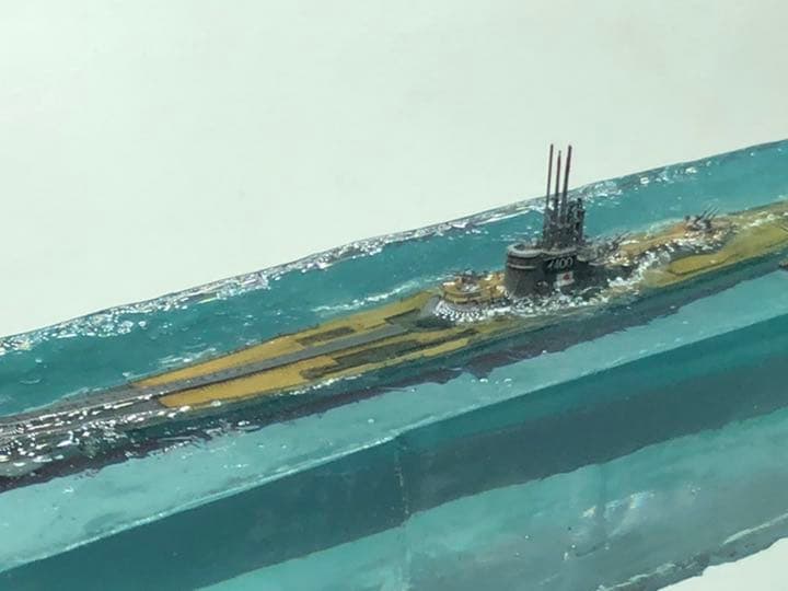 伊400 浮上せよ！ 潜水艦水没 ジオラマ