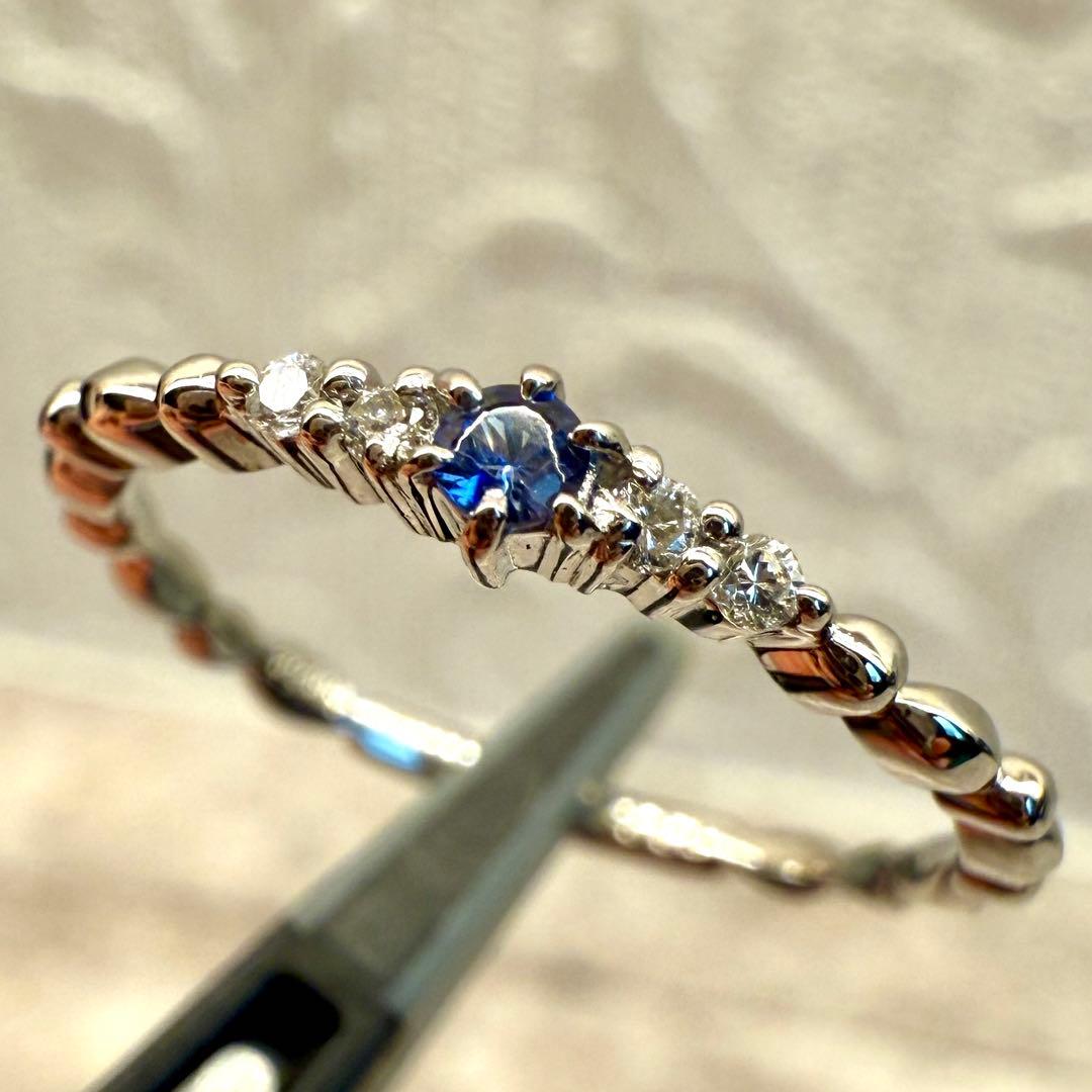 【鑑別カード付】ベニトアイト ダイヤモンド プラチナ リング 天然石 約9号