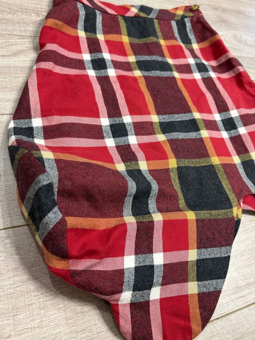 ヴィヴィアンウエストウッド レッドレーベル 変形スカート オーブボタン　チェック