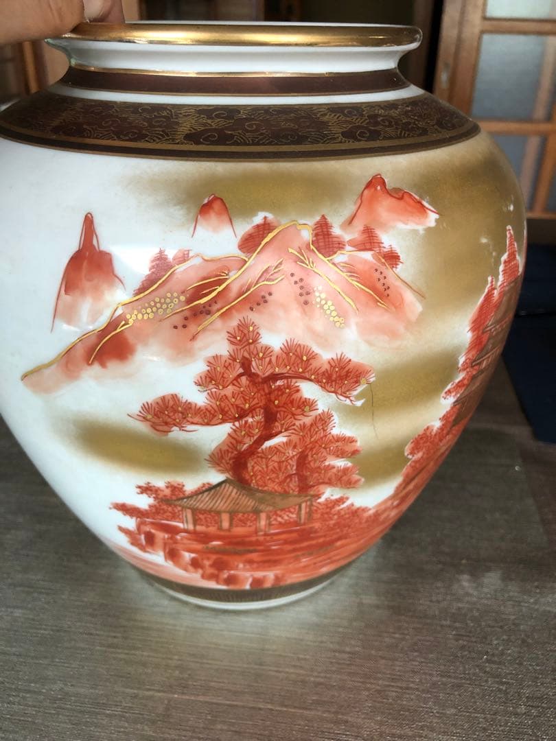 九谷 竹隆窯 本金 色絵 専用箱無